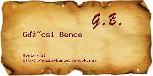 Gácsi Bence névjegykártya