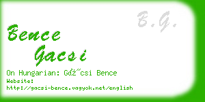 bence gacsi business card